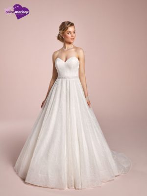 robe de mariée, robe de mariage, robe princesse, robe de mariée dentelle, robe bustier cœur, robe tulle, robe neuve déstockage, Stock Mariage