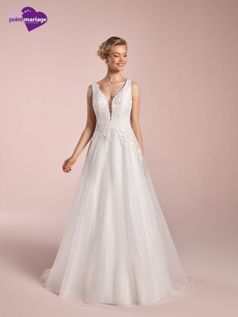 robe de mariée, robe de mariage, robe de mariée dentelle, robe de mariée fluide, robe bohème, robe neuve déstockage, Stock Mariage