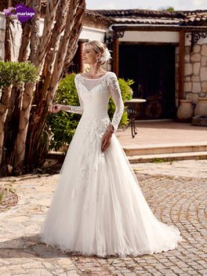 robe de mariée, robe de mariage, robe de mariée dentelle, robe de mariée fluide, robe bohème, robe neuve déstockage, Stock Mariage