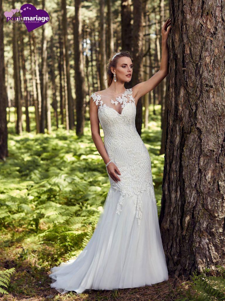 robe de mariée, robe de mariage, robe de mariée dentelle, robe sirène, robe de mariée fluide, robe neuve déstockage, Stock Mariage