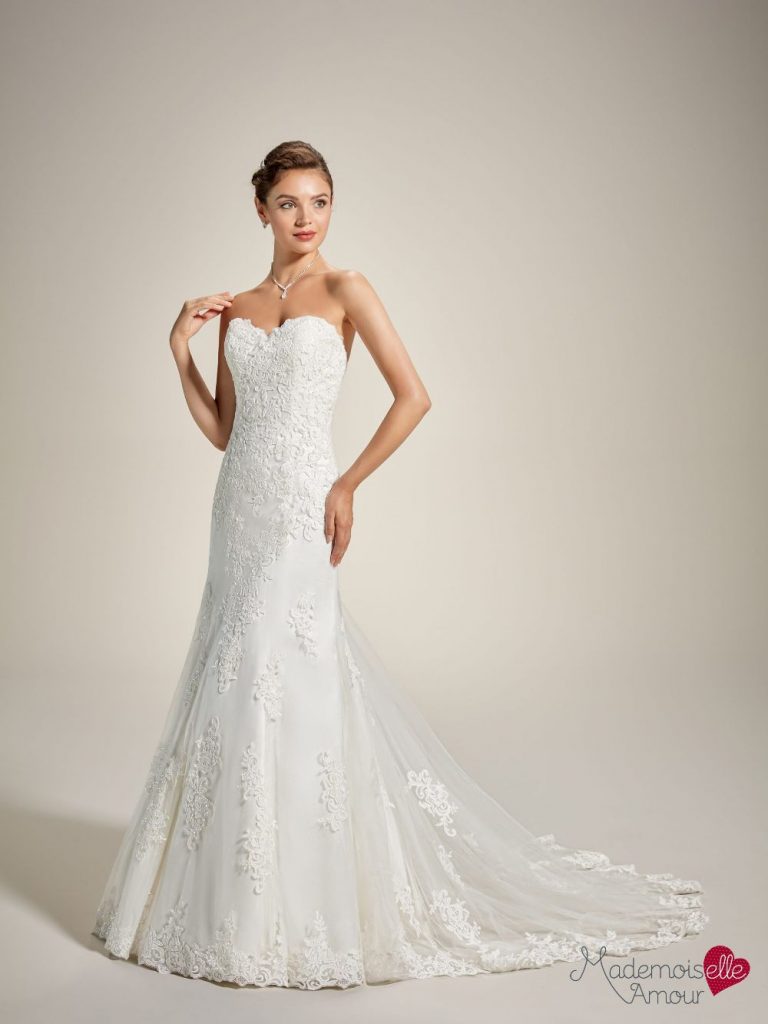 robe de mariée, robe de mariage, robe de mariée dentelle, robe fourreau, robe neuve déstockage, Stock Mariage