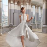 robe de mariée, robe courte mariage, robe asymétrique mariée, robe de mariée dentelle, robe neuve déstockage, Stock Mariage