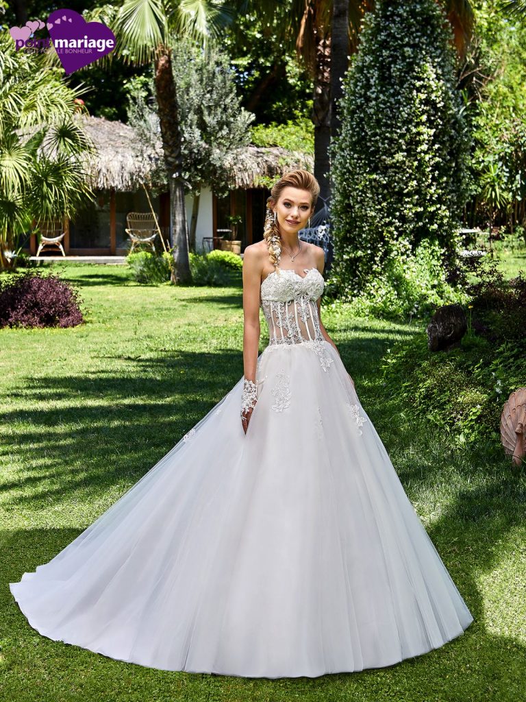robe de mariée, robe de mariage, robe de mariée dentelle, robe princesse, robe en tulle, robe romantique, robe neuve déstockage, Stock Mariage