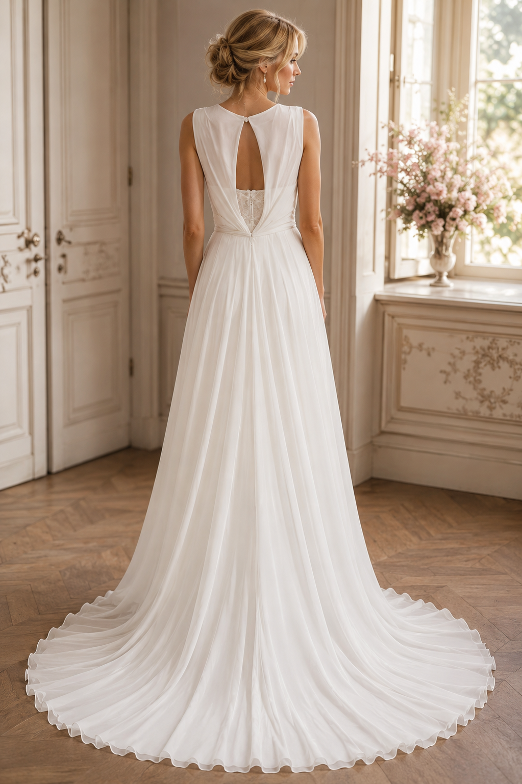 robe de mariée, robe de mariage, robe de mariée fluide, robe bohème, robe en mousseline, robe neuve déstockage, Stock Mariage