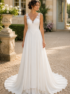 robe de mariée, robe de mariage, robe de mariée dentelle, robe de mariée fluide, robe bohème, robe neuve déstockage, Stock Mariage