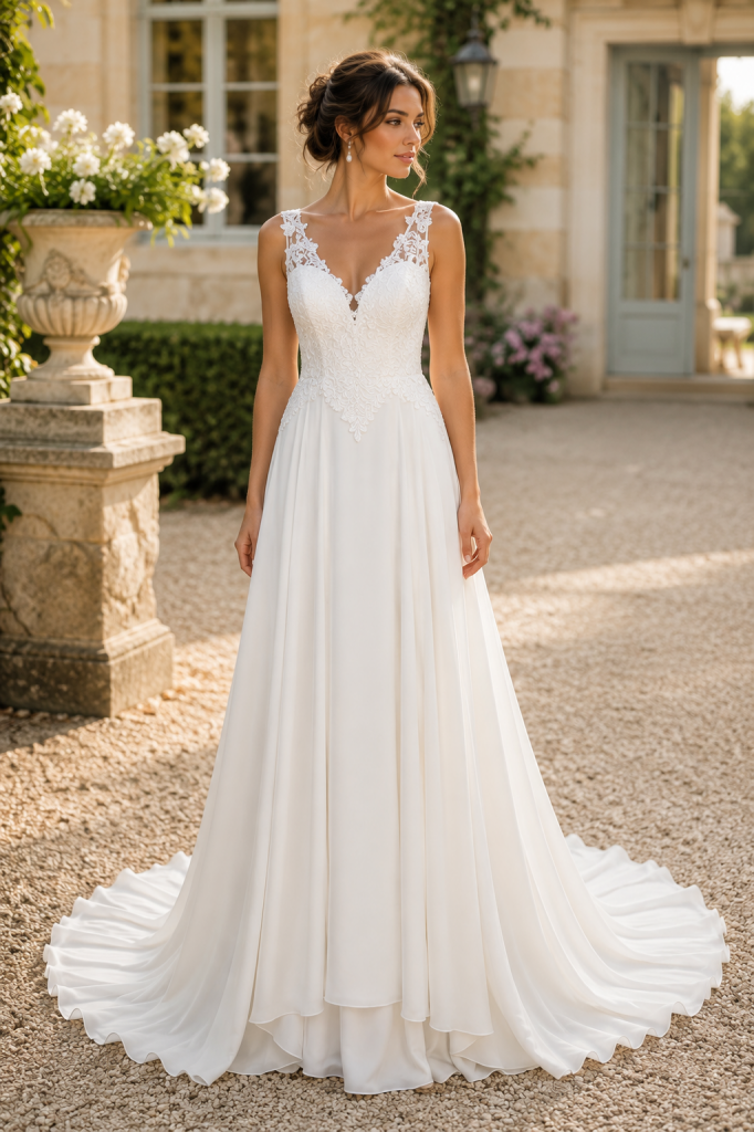 robe de mariée, robe de mariage, robe de mariée dentelle, robe de mariée fluide, robe bohème, robe neuve déstockage, Stock Mariage